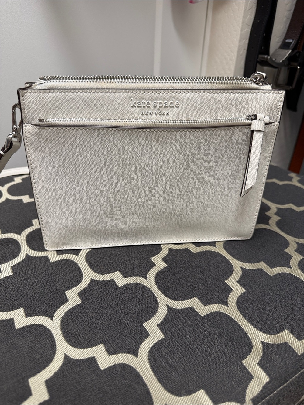 kate spade White Leather Crossbody Shoulder Bag